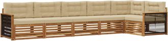 vidaXL Conjunto De Sof&aacute;s De Exterior 6 Uds. Natural Y Beige Vidaxl
