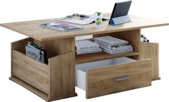 ebuy24 Ebuy24 - Mesa De Centro De Madera Vcm Con Suficiente Espacio De Almacenamiento Dimensiones Aprox. Al. 44 X An. 110 X T. 52 Cm Mesa De Sal&oacute;n Con Caj&oacute;n 