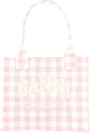 Ganni Vicky Check Tote Bag Large-Donna