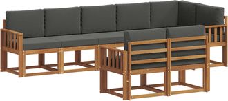 vidaXL Conjunto De Sof&aacute;s De Exterior 8 Uds. Natural Y Antracita Vidaxl