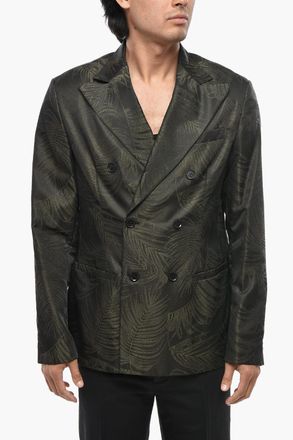 Palm Angels Giacca a Doppiopetto in Lana Effetto Glitterato con Rever a Lancia Palm Angels