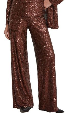 ottod'Ame Palazzo Trousers With Sequins in Bronze at Nordstrom, Size 38 It
