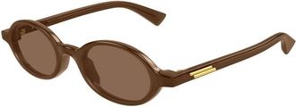 Bottega Veneta Ronde Zonnebrillen - unisex - Zonnebrillen - Bruin - 47 MM - Nylon - Accessoires