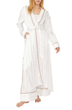 Free People Pajama Party Holiday Robe Womens Ivory Sleepwear JZZ289