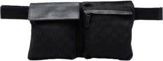 Gucci Pre-owned Canvas Belt Bag - Dames - Vintage Heuptassen - Zwart - ONE Size - Leer - Vintage