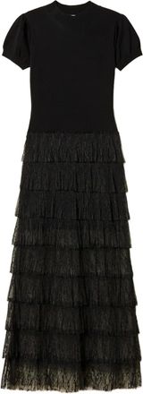 Twin-Set Abito Plumetis - Nero