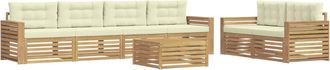 vidaXL Conjunto De Sof&aacute;s De Exterior 7 Uds. Blanco Y Crema Vidaxl