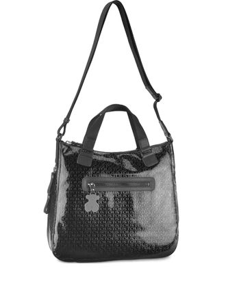 Tous logo-plaque tote bag - Black