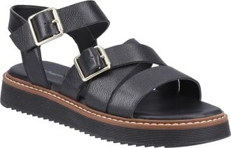 Hush Puppies Cady Leren Dames Zwarte Sandalen
