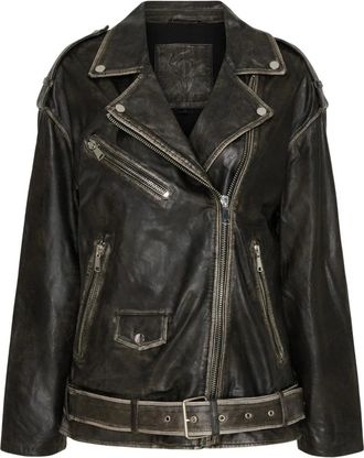 Notyz Notyz - Oversized Biker Jacket - Dames - Jassen - Zwart - Maat: 2XL Leer