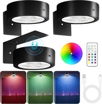 OEM Juego De 3 Tiras De Luces Led Rgb Con Capacidad De Cambio De Color Para Pinturas Y Obras De Arte, Recargables Y Magn&eacute;ticas, Con Control Remoto Inal&aacute;mb
