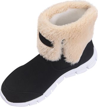 Generic Classic Non-Slip Ankle Snow Booties Warm Faux Fur Lining Boots, Womens Waterproof Non-Slip Ankle Snow Boot