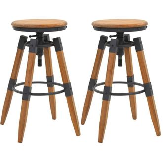 vidaXL Sgabelli da Bar 2 pz in Legno Massello di Abete - Vidaxl