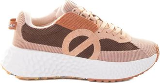 No Name Sneakers met ribfluwelen vlak - Bruin