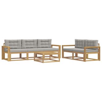 vidaXL Conjunto De Sof&aacute;s De Exterior 6 Pcs Blanco Y Gris Claro Vidaxl