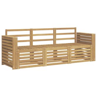vidaXL Juegos De Sof&aacute;s 3 Uds. Blanco Madera De Acacia S&oacute;lida Vidaxl