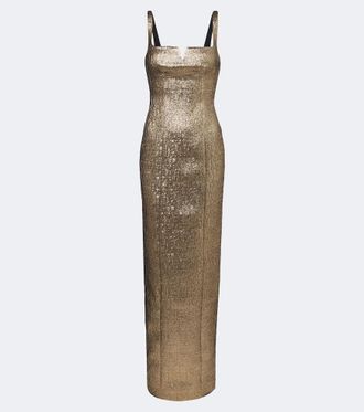 Roland Mouret Lam&eacute; jacquard gown