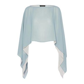 Elena Miro Silky Scarves - Dames - Blouses & Shirts - Blauw - Maat: S/M Zijde