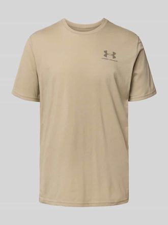 Under Armour T-Shirt mit Label-Print in Khaki, Größe XXXL