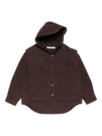 Acne Studios hooded organic cotton jacket - men - Organic Cotton - 52 - Red