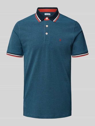 Jack & Jones Regular Fit Poloshirt mit Knopfleiste Modell PAULOS in Jeansblau, Gr&ouml;&szlig;e L