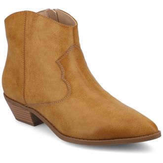 Journee Collection Womens Taliah Medium and Wide Width Western Ankle Booties