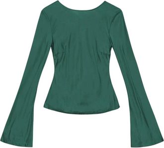 Ganni Shirts - Dames - Blouses - Groen - M - Overhemden