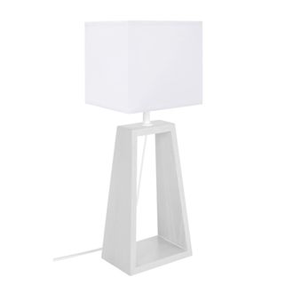 Tosel L&aacute;mpara de mesamadera Alt.49cm blanco Pantalla: blanco o