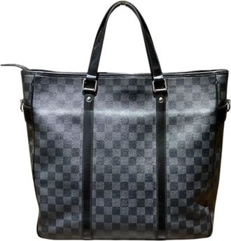 Louis Vuitton Black Damier Graphite Handbag Shoulder Bag Tote Bag (Pre-Owned)