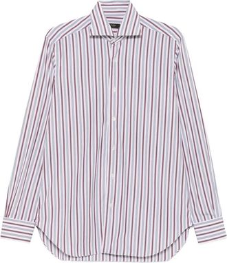 Barba Vertical-stripe Spread-collar Shirt