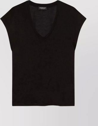 Dondup short sleeves v-neck fitted soft fabric