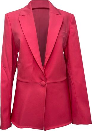 Oscar De La Renta Oscar De La Renta Single-Breasted Blazer in Pink Wool