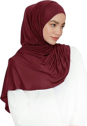 Generic Jersey Hijab Head Scarf for Women - Muslim, African and Indian Fashion Compatible (Wine)