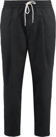 Drôle de Monsieur Broeken, Heren, Zwart, L, Wol, Wollen Cropped Broek met Koord