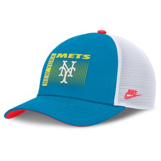Nike New York Mets Neon 90s Rise Nike Mens Dri-FIT MLB Trucker Adjustable Hat in Blue | NB520GMTM89-53M
