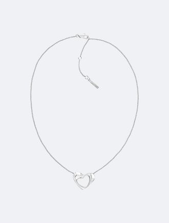 Calvin Klein Womens Asymmetric Heart Necklace - Metallic - OS