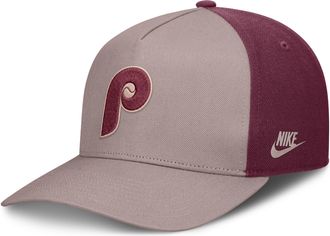 Nike Philadelphia Phillies Cooperstown Rise Nike Mens MLB A-Frame Adjustable Hat in Brown | NB1A0KJBPHP-LCD