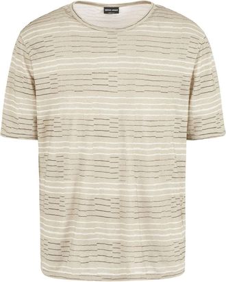 Giorgio Armani striped linen T-shirt - men - Linen/Flax - 52 - Neutrals