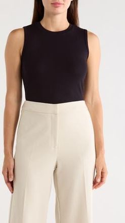 T Tahari Crewneck Ribbed Tank in Black at Nordstrom Rack, Size X-Small