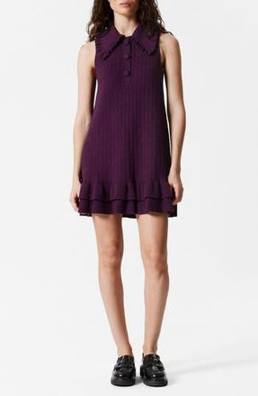 & Other Stories Frill Trim Collar Sweater Minidress in Lilac Purple Dark at Nordstrom Rack, Size Medium