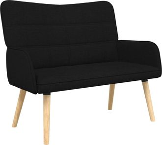 vidaXL Sof&aacute; De 2 Plazas Negro 115 X 61 X 87 Cm Tela Vidaxl