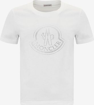 Moncler Kurzarm-T-Shirt mit Kristalllogo
