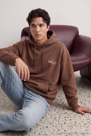 Trendyol MAN Heren Donkerblauw Slogan Lang Oversized Sweatshirts