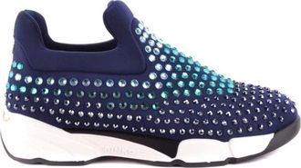 Pinko Blauwe Rhinestone Sneakers Lente/Zomer - Dames - Sneakers - Blauw - 36 EU - Schoenen