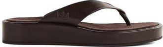 Reformation Eden Platform Flip Flop in Espresso Leather Suede at Nordstrom, Size 10.5