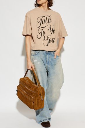 Acne Studios Printed T-shirt, Mens, Beige