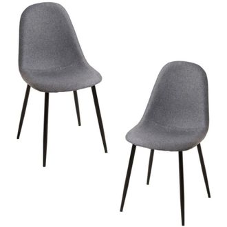 Regalos Miguel Regalos Miguel - Packs Sillas Comedor - Pack 2 Sillas Black Teok Tela - Gris Oscuro