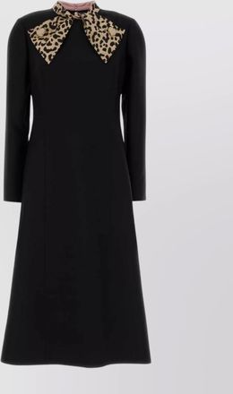 Valentino Garavani a-line dress with leopard print collar