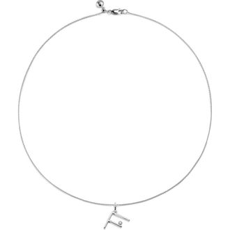 Monica Vinader Lab Grown Diamond Initial Pendant in Sterling Silver F at Nordstrom