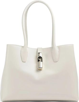 Furla Goccia M Tote - Dames - Handtassen - Wit - ONE Size - Leer - Tassen